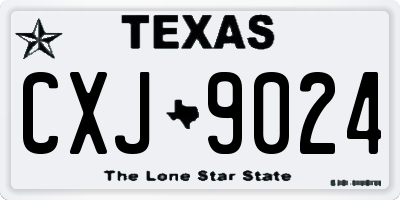 TX license plate CXJ9024