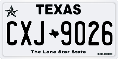 TX license plate CXJ9026