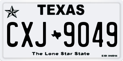 TX license plate CXJ9049