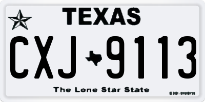 TX license plate CXJ9113