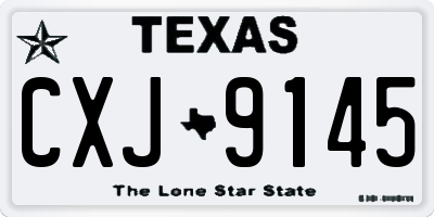 TX license plate CXJ9145