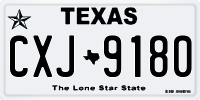 TX license plate CXJ9180