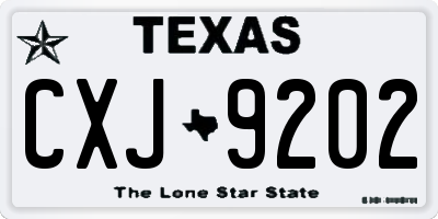 TX license plate CXJ9202