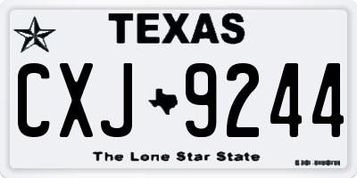 TX license plate CXJ9244