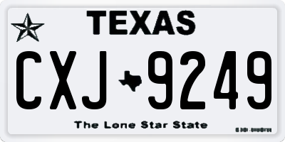 TX license plate CXJ9249