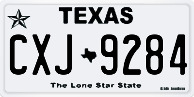 TX license plate CXJ9284