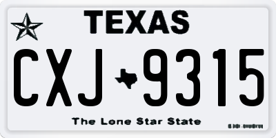 TX license plate CXJ9315