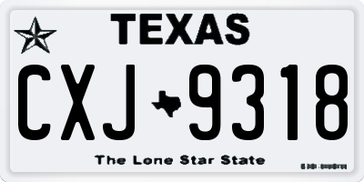 TX license plate CXJ9318