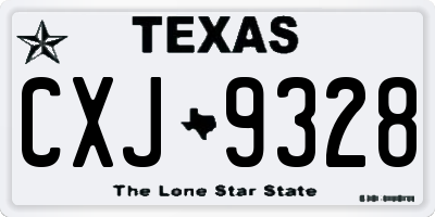 TX license plate CXJ9328