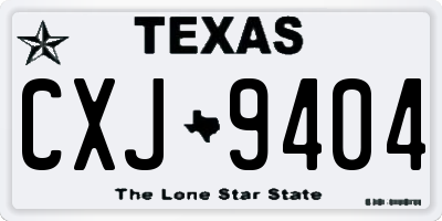 TX license plate CXJ9404