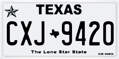 TX license plate CXJ9420