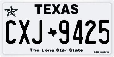 TX license plate CXJ9425