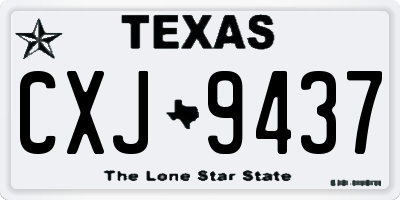 TX license plate CXJ9437