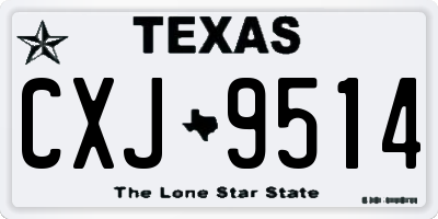 TX license plate CXJ9514
