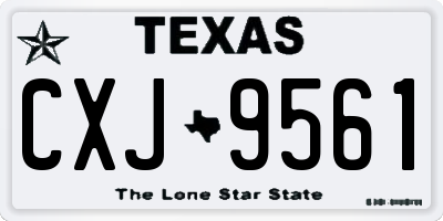 TX license plate CXJ9561