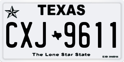 TX license plate CXJ9611
