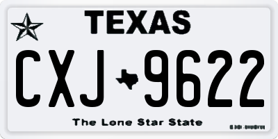 TX license plate CXJ9622