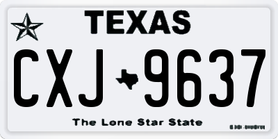 TX license plate CXJ9637