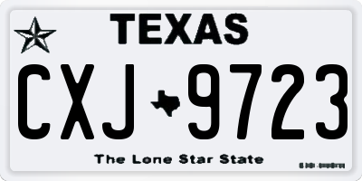 TX license plate CXJ9723