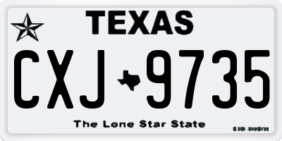 TX license plate CXJ9735