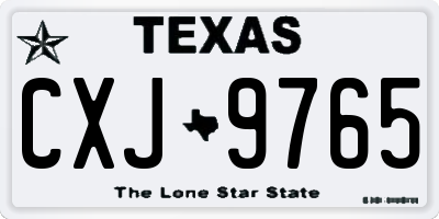 TX license plate CXJ9765