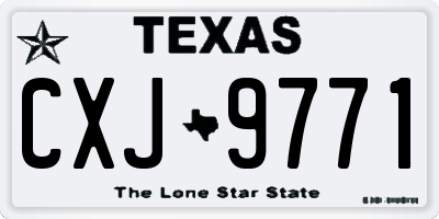 TX license plate CXJ9771