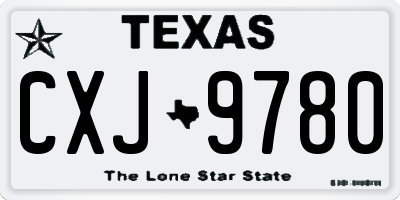 TX license plate CXJ9780