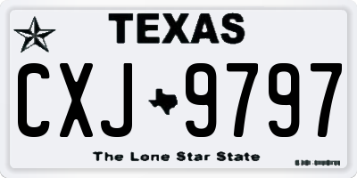 TX license plate CXJ9797