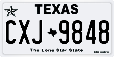 TX license plate CXJ9848