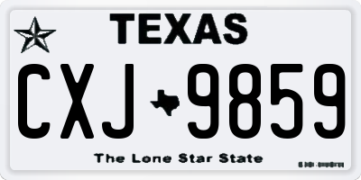 TX license plate CXJ9859