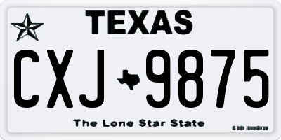 TX license plate CXJ9875