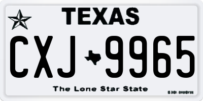 TX license plate CXJ9965