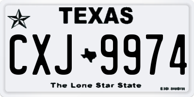 TX license plate CXJ9974