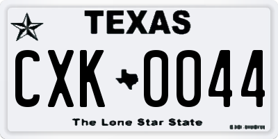TX license plate CXK0044