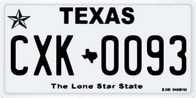 TX license plate CXK0093