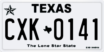 TX license plate CXK0141