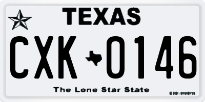 TX license plate CXK0146