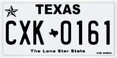 TX license plate CXK0161