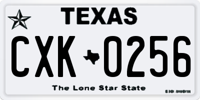 TX license plate CXK0256