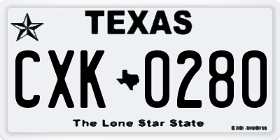 TX license plate CXK0280