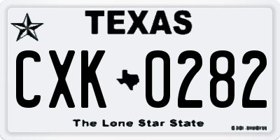 TX license plate CXK0282