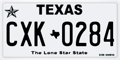TX license plate CXK0284