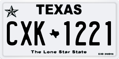 TX license plate CXK1221
