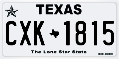 TX license plate CXK1815