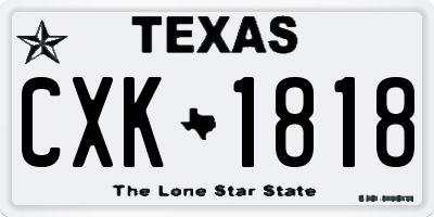 TX license plate CXK1818