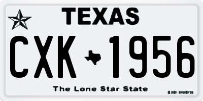 TX license plate CXK1956