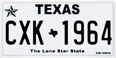 TX license plate CXK1964