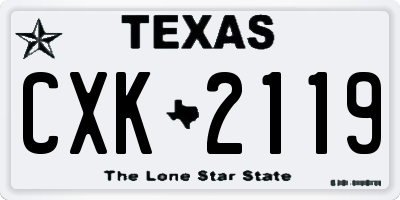 TX license plate CXK2119