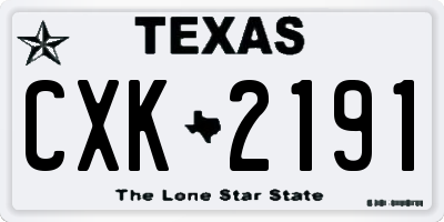 TX license plate CXK2191