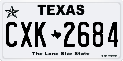 TX license plate CXK2684